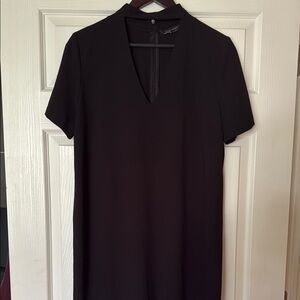 Zara Black V-Neck Choker Dress - Size Medium